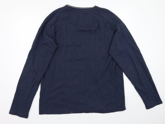 Atlantic Bay Mens Blue Pullover Jumper Size L