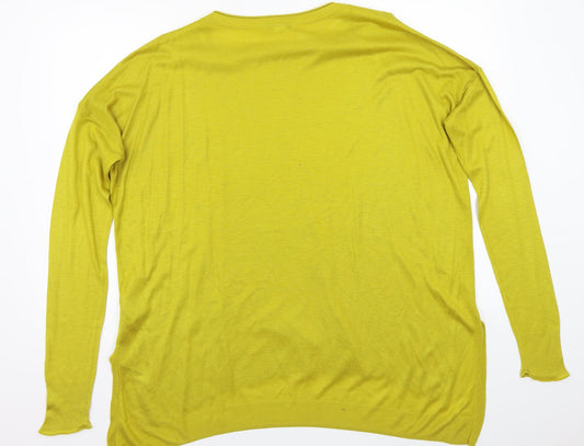 H&M Womens Yellow Pullover Jumper Size M