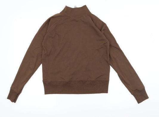 Vivod Womens Brown Jersey Full Zip Sweatshirt Size 12