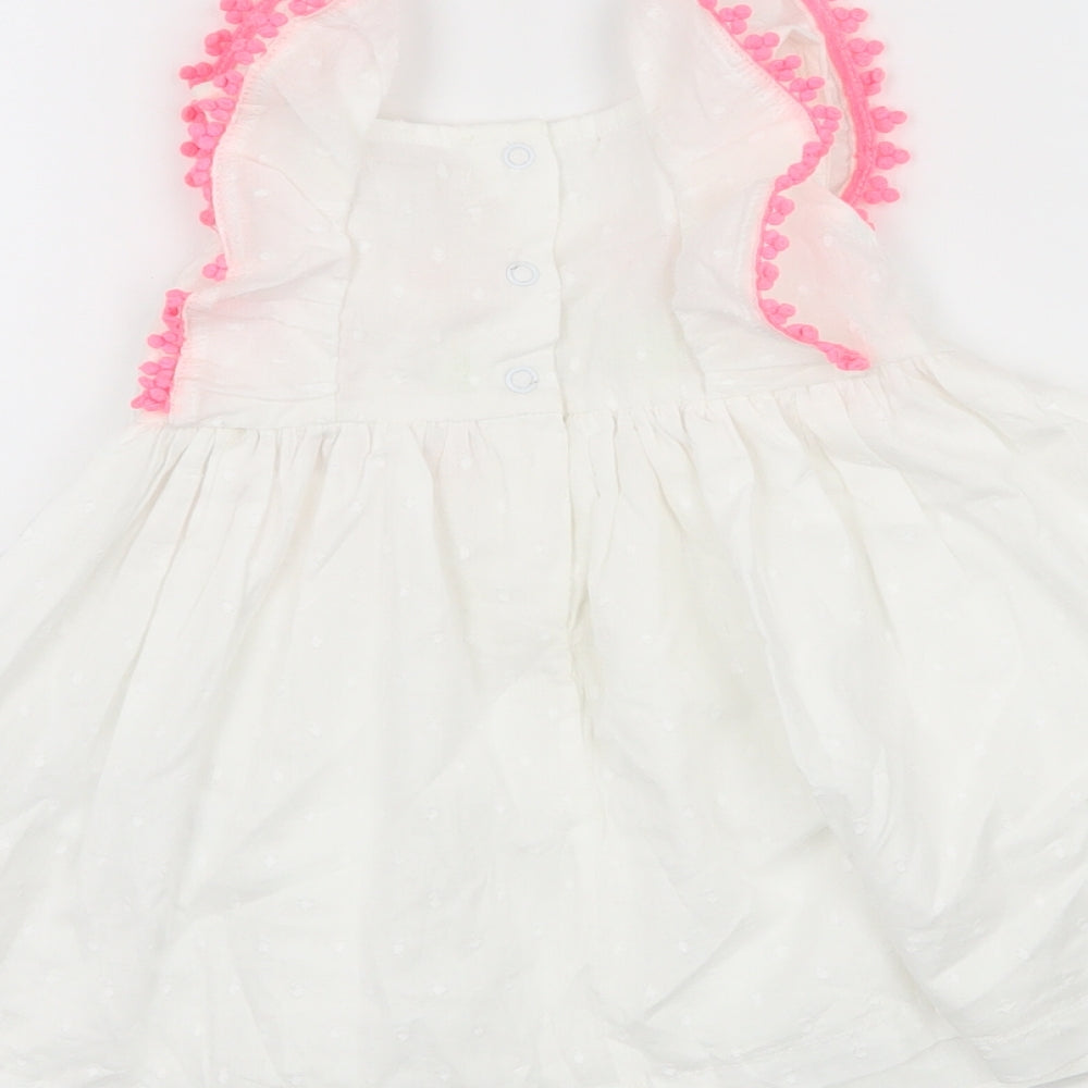 Minoti Girls White Fit & Flare Size 6-9 Months