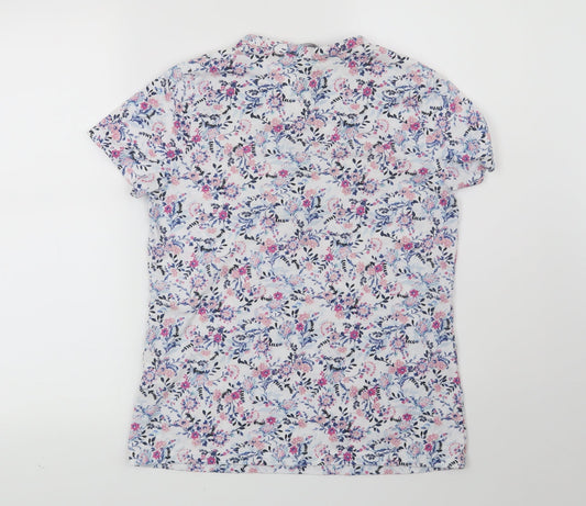 Bonmarché Womens White Floral Basic Blouse Size 10