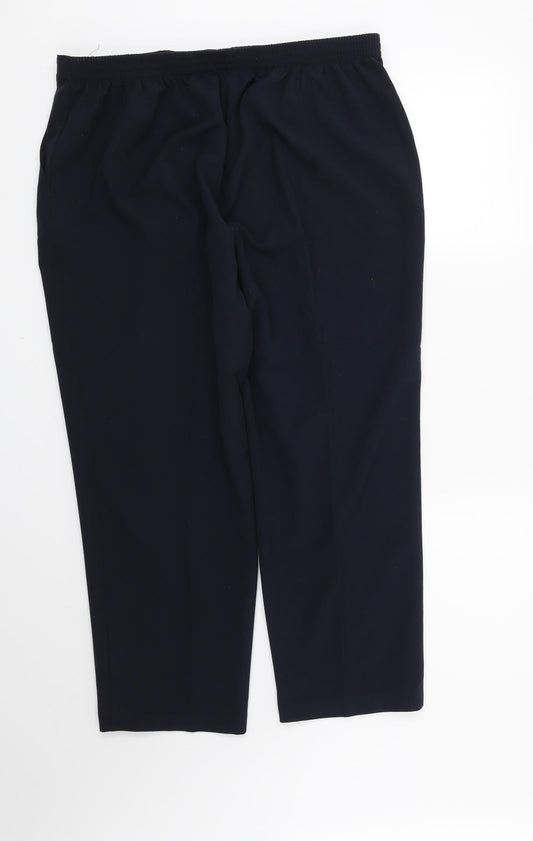 Laura Scott Womens Blue Trousers Size 16 L25 in