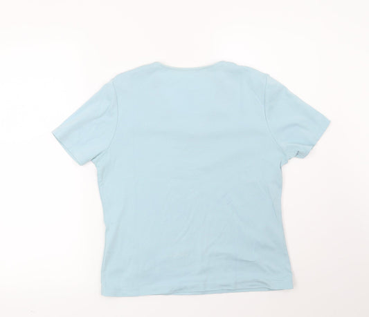 Preworn Womens Blue Basic Blouse Size 10