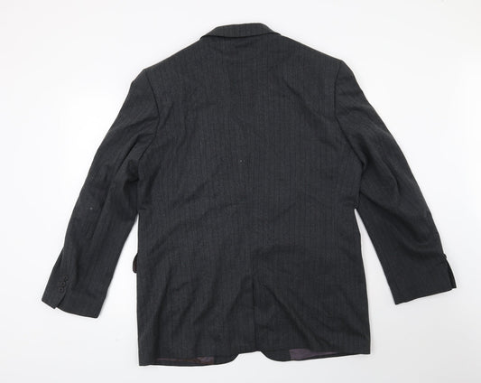 Marks and Spencer Mens Grey Striped Jacket Suit Jacket Size 42