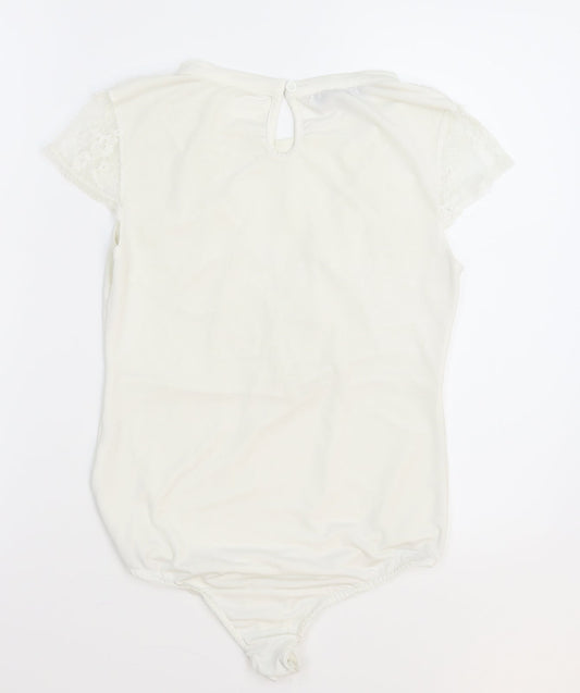 In Vogue Womens White Bodysuit One-Piece Size M