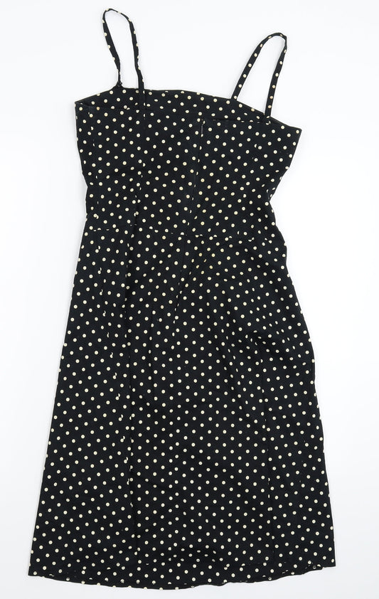 Divided Womens Black Polka Dot Tank Dress Size 10