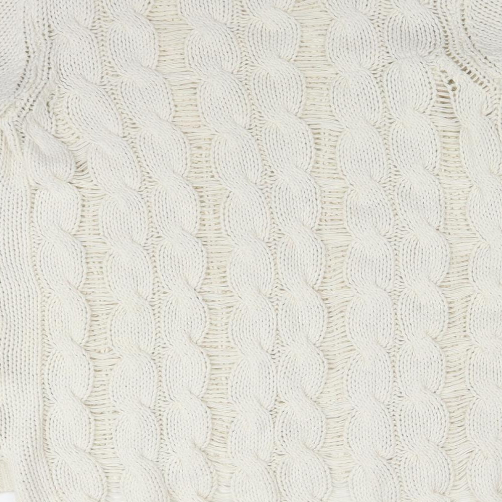 H&M Womens White Knit Pullover Jumper Size S