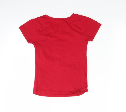 Cute 4 u Girls Red Basic T-Shirt Size 6 Years - embossed