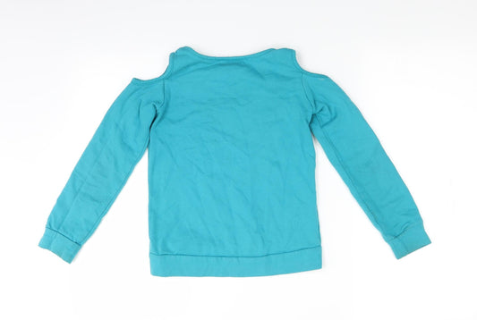 Kidtopia Girls Blue Pullover Jumper Size 7-8 Years - Shoulder cut out