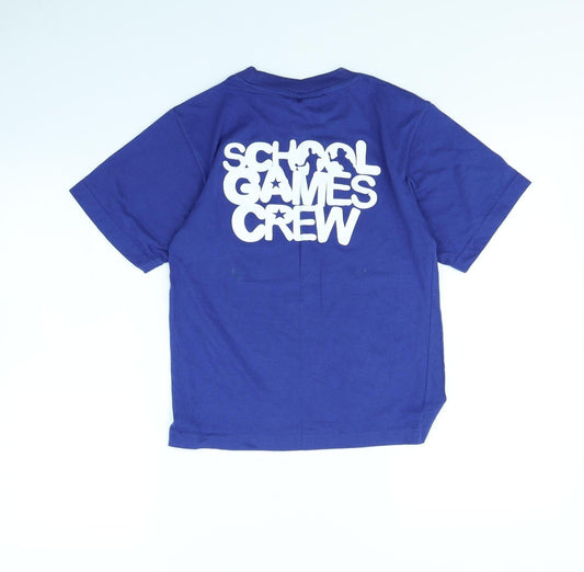 Blue Max Boys Blue Basic T-Shirt Size 9 Years - school games crew