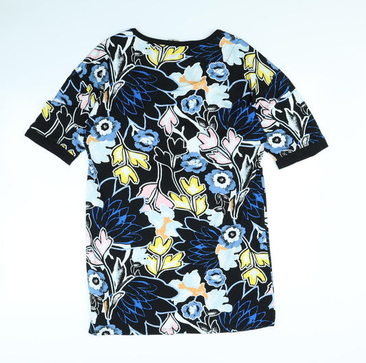 TU Womens Black Floral T-Shirt Dress Size 12