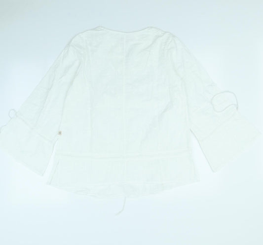 Preworn Womens White Basic Blouse Size S