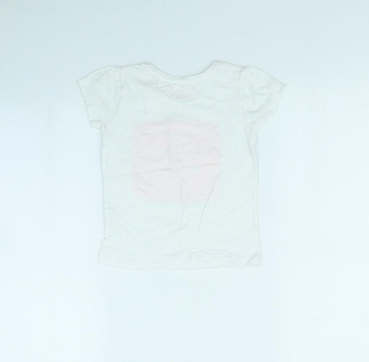 Primark Girls White Basic T-Shirt Size 4 Years