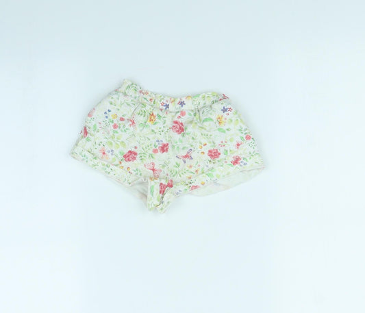 Mothercare Girls White Spotted Cut-Off Shorts Size 2 Years