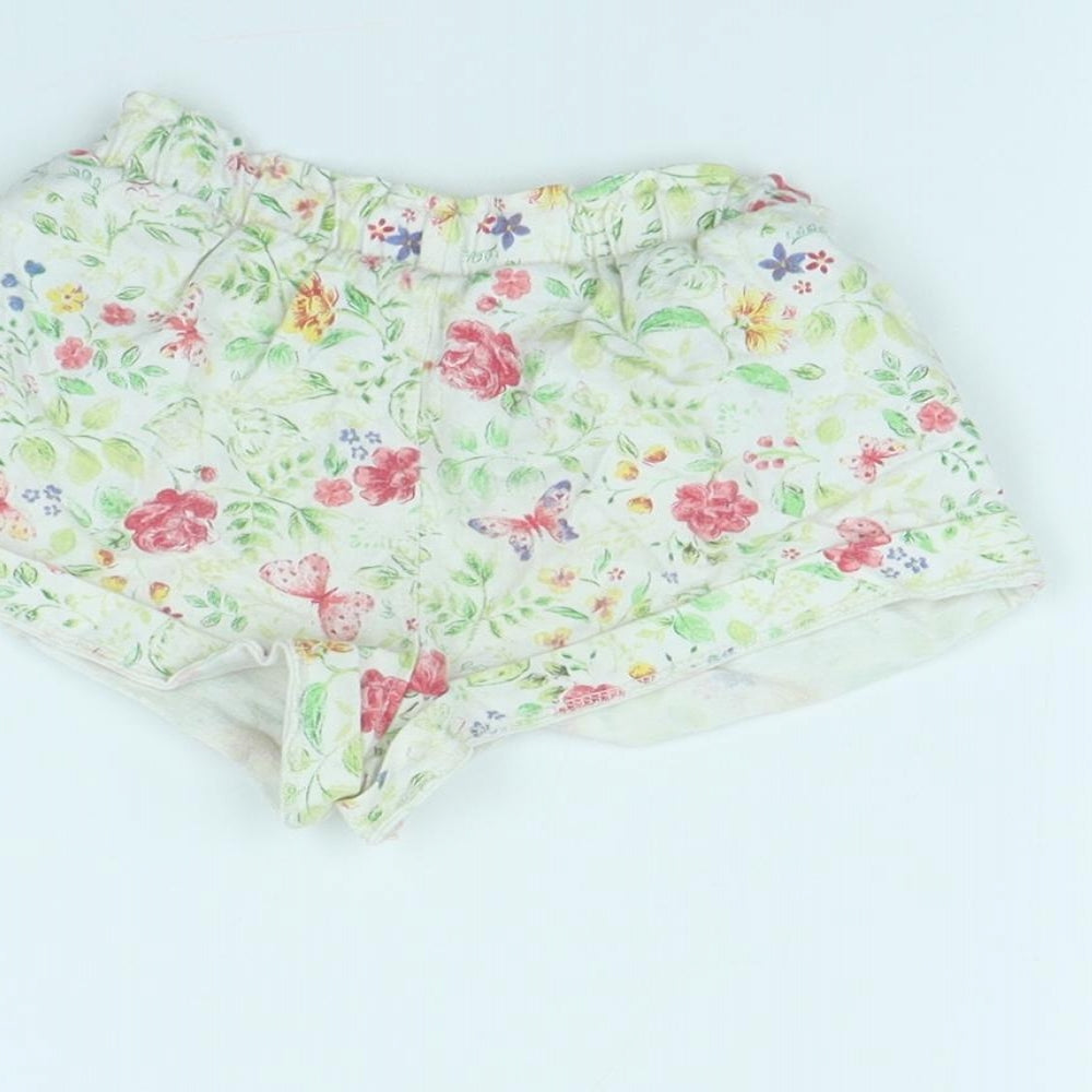 Mothercare Girls White Spotted Cut-Off Shorts Size 2 Years