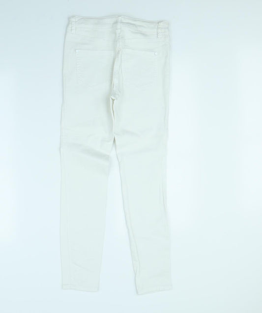 NEXT Womens White Skinny Jeans Size 8 L30 in