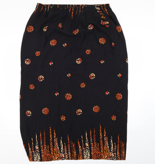 Preworn Womens Multicoloured Animal Print A-Line Skirt Size 36 in