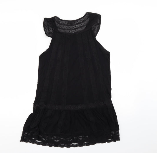 Warehouse Womens Black Basic Blouse Size 12 - lace outer