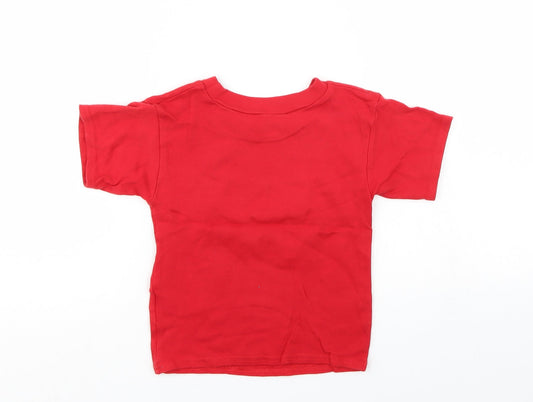 Preworn Girls Red Basic T-Shirt Size 5-6 Years
