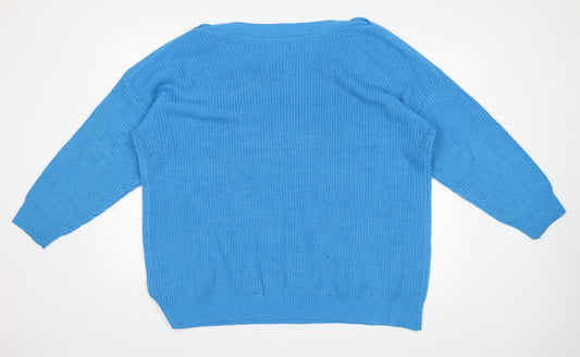 Simple Be Womens Blue Pullover Jumper Size L
