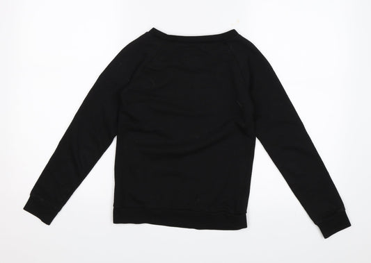 Store Twenty One Girls Black Pullover Jumper Size 10 Years - Heart