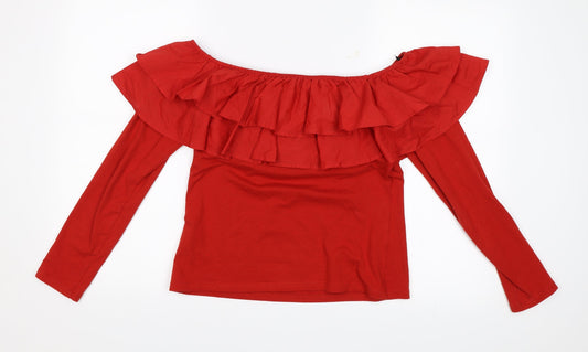 H&M Womens Red Basic Blouse Size M