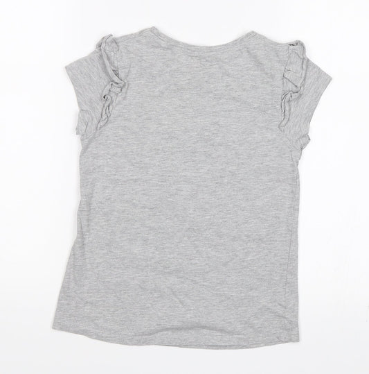 Matalan Girls Grey Basic T-Shirt Size 9 Years - Pineapple