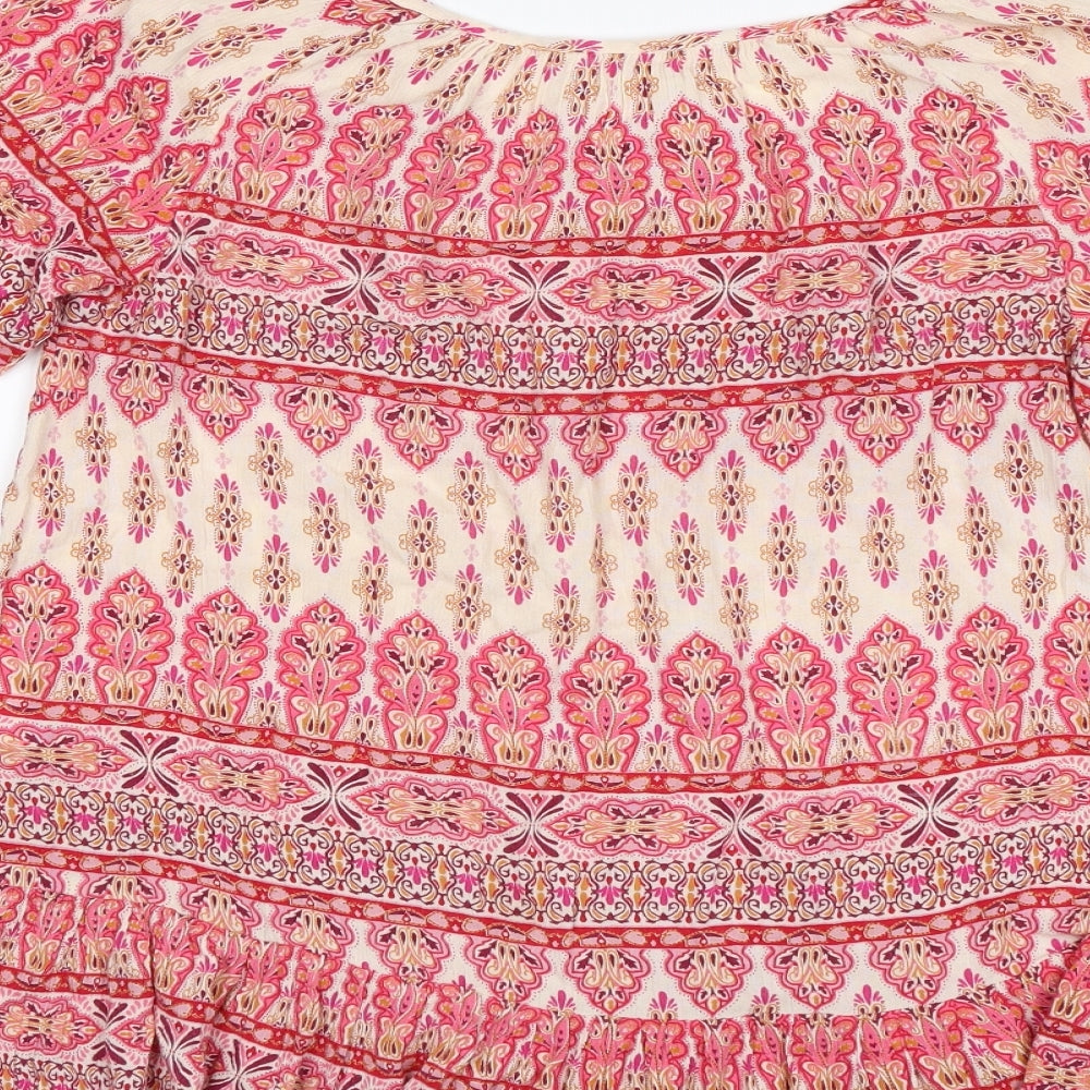 Miss Evie Girls Pink Paisley Basic Blouse Size 11 Years