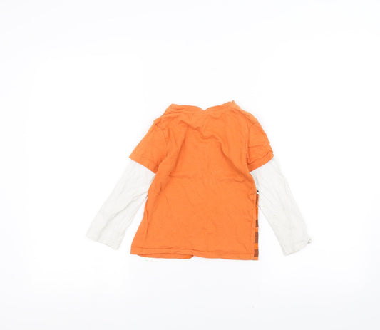 Preworn Girls Orange Basic T-Shirt Size 3 Years