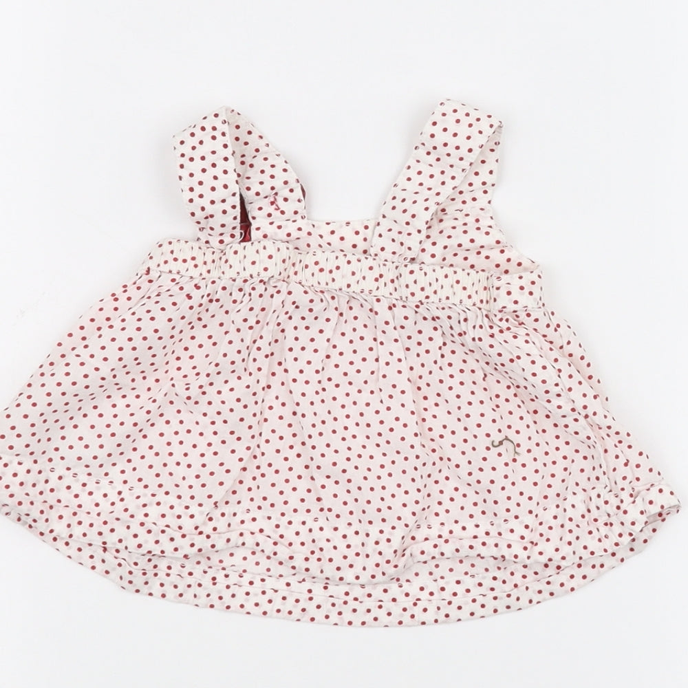Brand and care label for H&M Baby White Polka Dot A-Line, size 3-6, Months