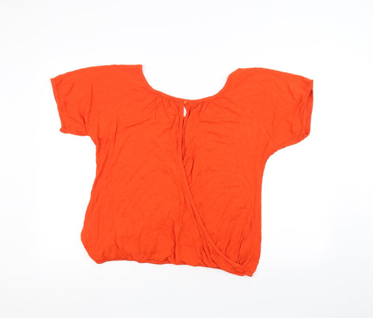 et vous Womens Orange Basic T-Shirt Size 14