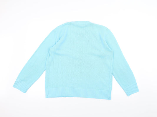 Pure & Natural Womens Blue Knit Pullover Jumper Size M