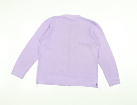 Pure & Natural Womens Purple Knit Pullover Jumper Size M