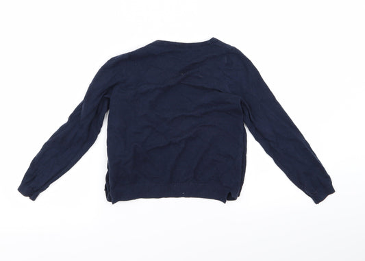 H&M Girls Blue Cardigan Jumper Size 6 Years