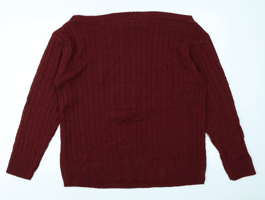 Be Jealous Womens Red Pullover Jumper Size 2XL