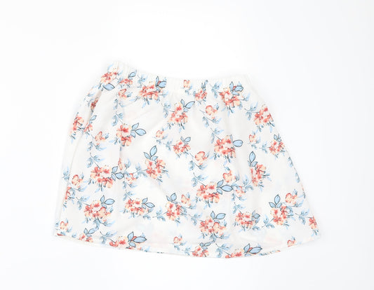 SheIn Girls White Floral Mini Skirt Size 8 Years