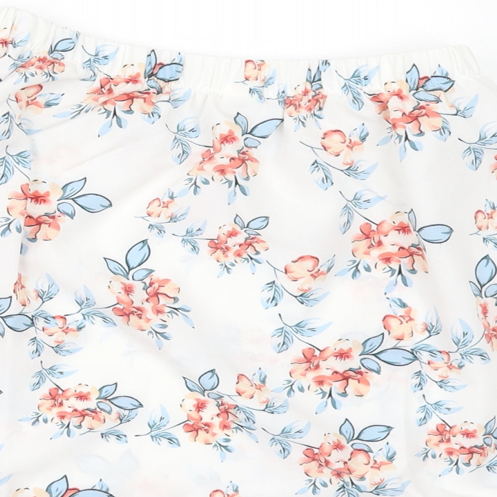 SheIn Girls White Floral Mini Skirt Size 8 Years