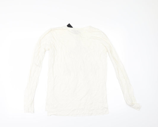 Preworn Womens Ivory Basic T-Shirt Size 6