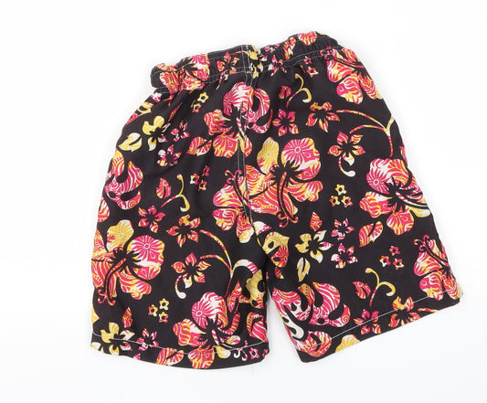 Urb65 Boys Black Floral Sweat Shorts Size 5-6 Years