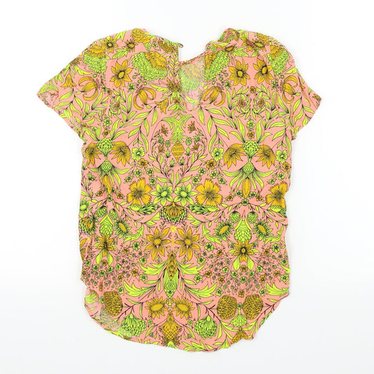 H&M Girls Multicoloured Floral Basic Blouse Size 12 Years