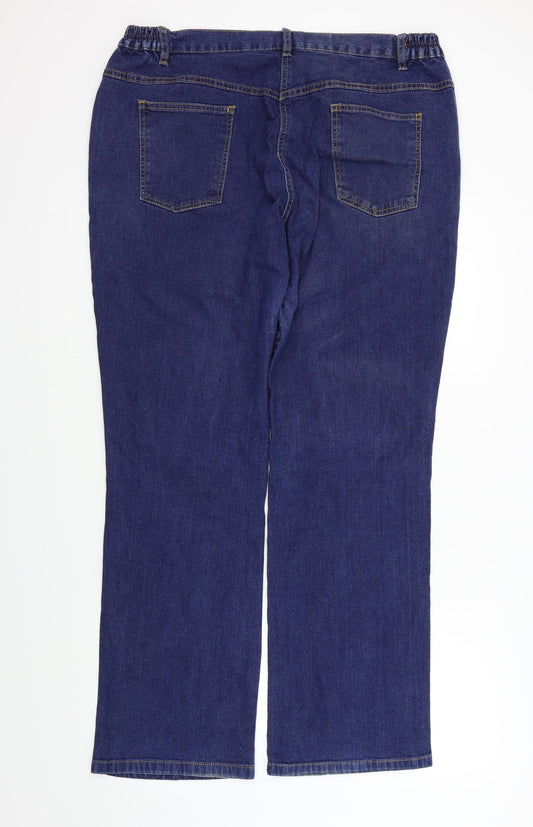BEING CASUAL Womens Blue Straight Jeans Size L L31 in