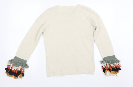 Matalan Girls Beige Knit Pullover Jumper Size 12 Years