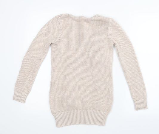 Debenhams Girls Pink Knit Pullover Jumper Size 12-13 Years - Long