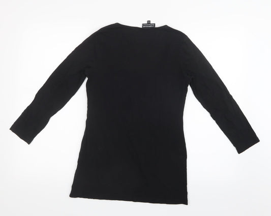 Warehouse Womens Black Basic T-Shirt Size 14