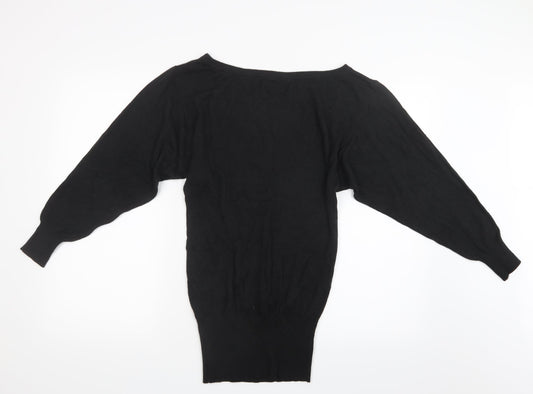 Jane Norman Womens Black  Knit Pullover Jumper Size 10