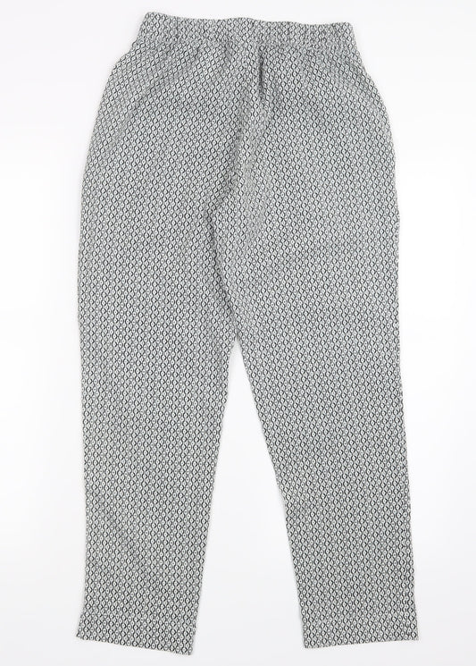 H&M Womens Black Geometric Trousers Size 8