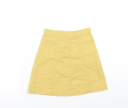 Divided by H&M Womens Yellow Denim A-Line Skirt Size 4