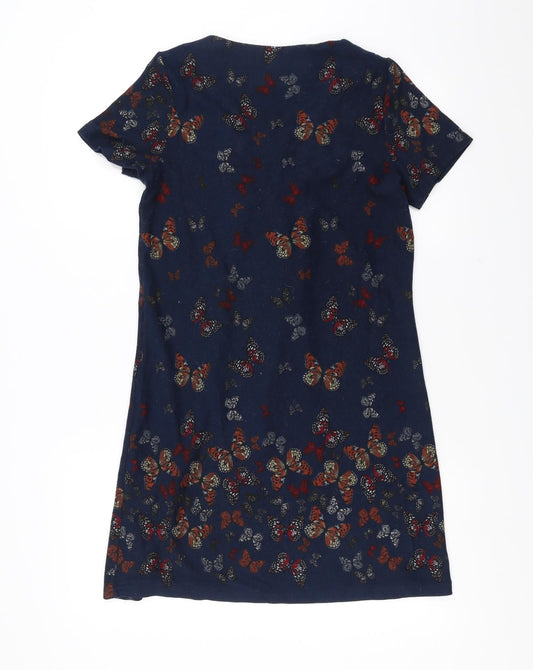 QED London Womens Blue Jumper Dress Size S - butterflies