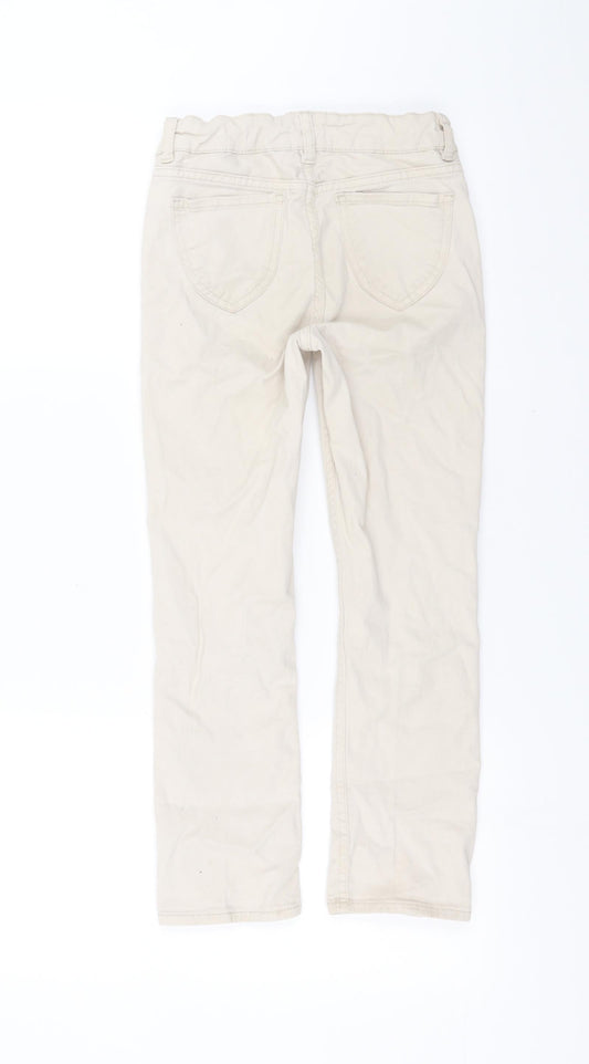H&M Girls Beige Straight Jeans Size 7-8 Years