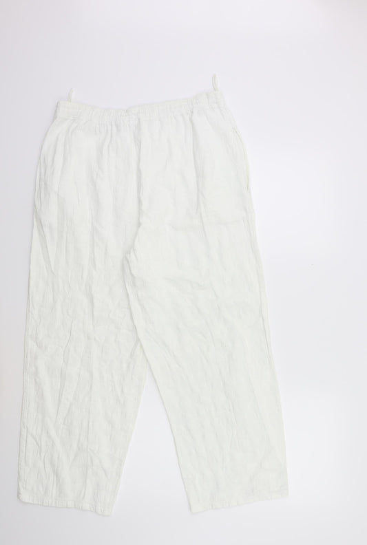 COTTO SUMMER COLOURS Womens White Trousers Size 30 in L25 in